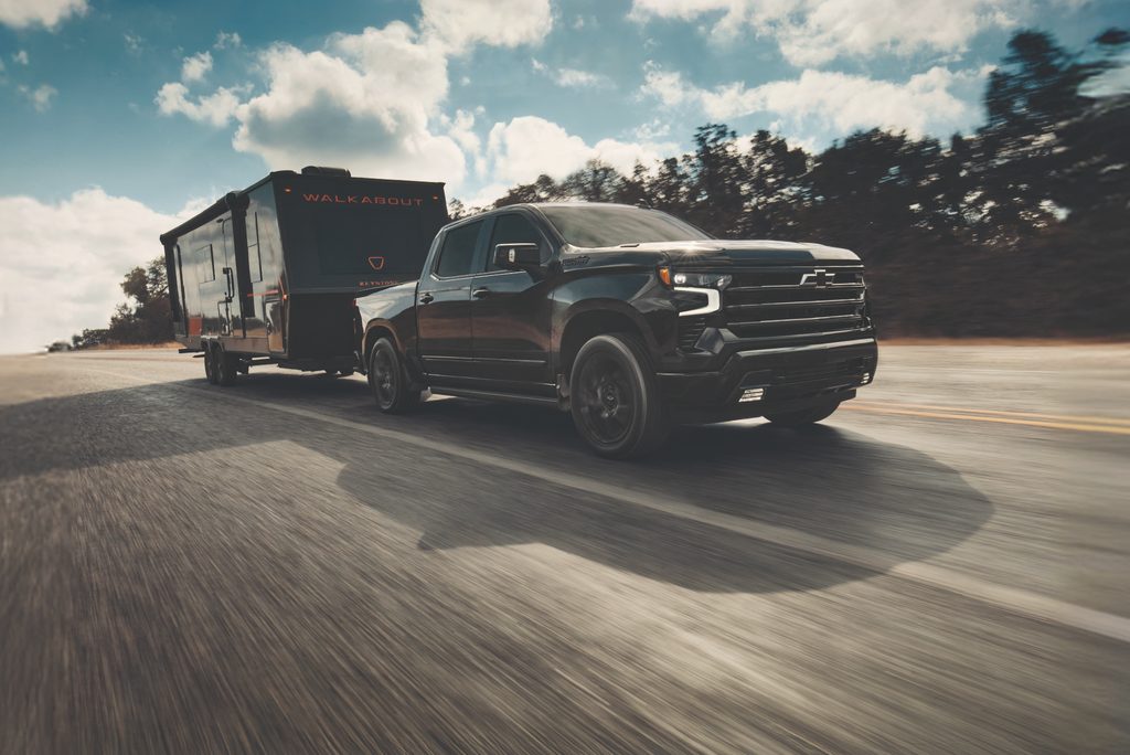 Chevrolet Silverado hauling a trailer in Millersburg PA