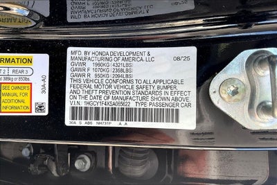 2025 Honda Accord Sedan SE