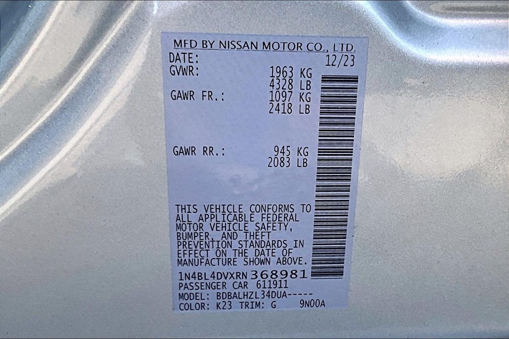 2024 Nissan Altima 2.5 SV